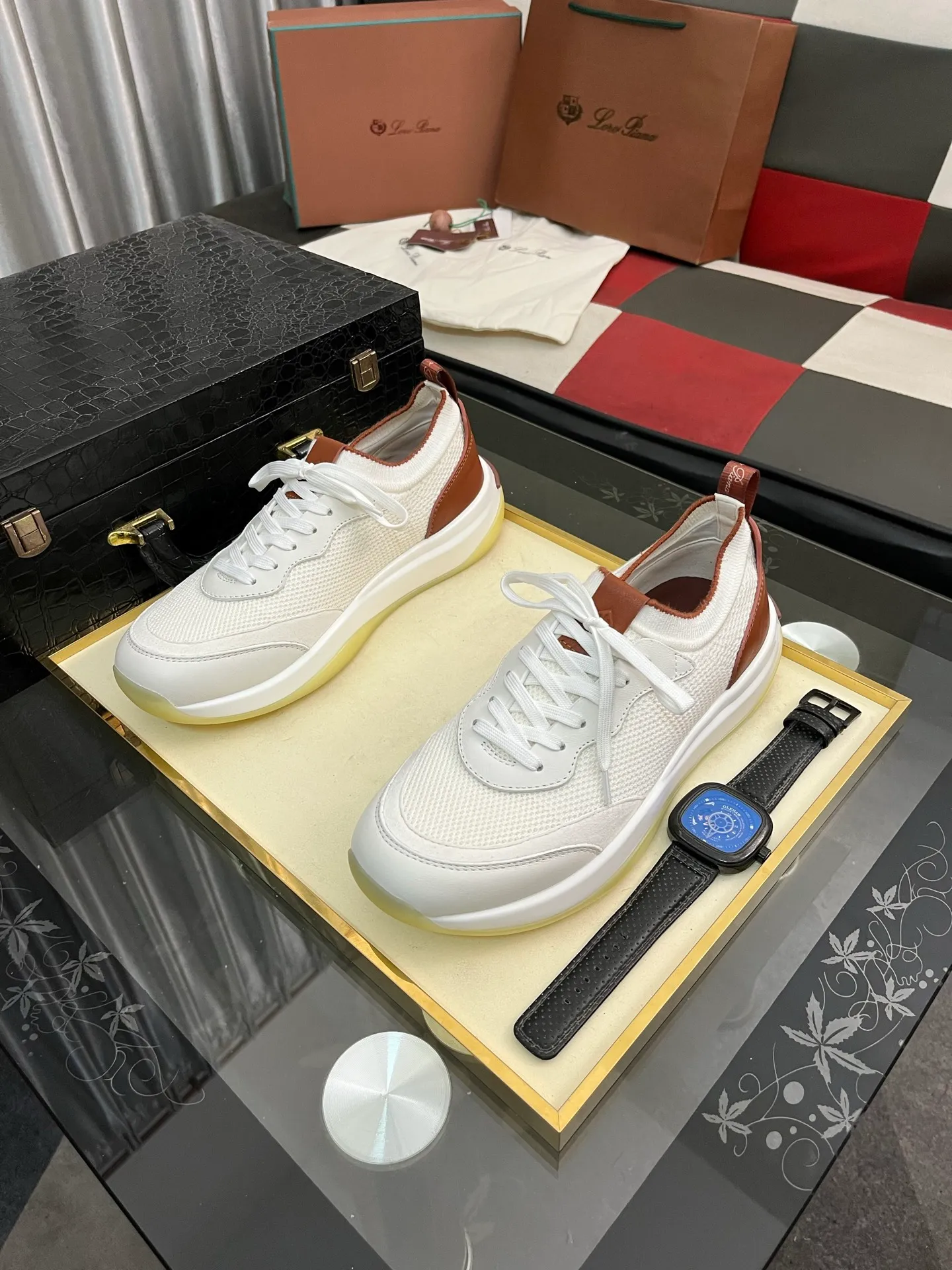 Men's men's shoes💰620⌚️⌚️Loro Piana - Loro Piana LP classic casual shoes, men's lace-up casual shoes and sneakers, high-quality lightweight and comfortable fabrics, suitable for outdoor leisure, the color is young and energetic, the upper is imported deerskin from Italy, it is great with sportswear or casual suits! Code number: 38-446️⃣Colors available